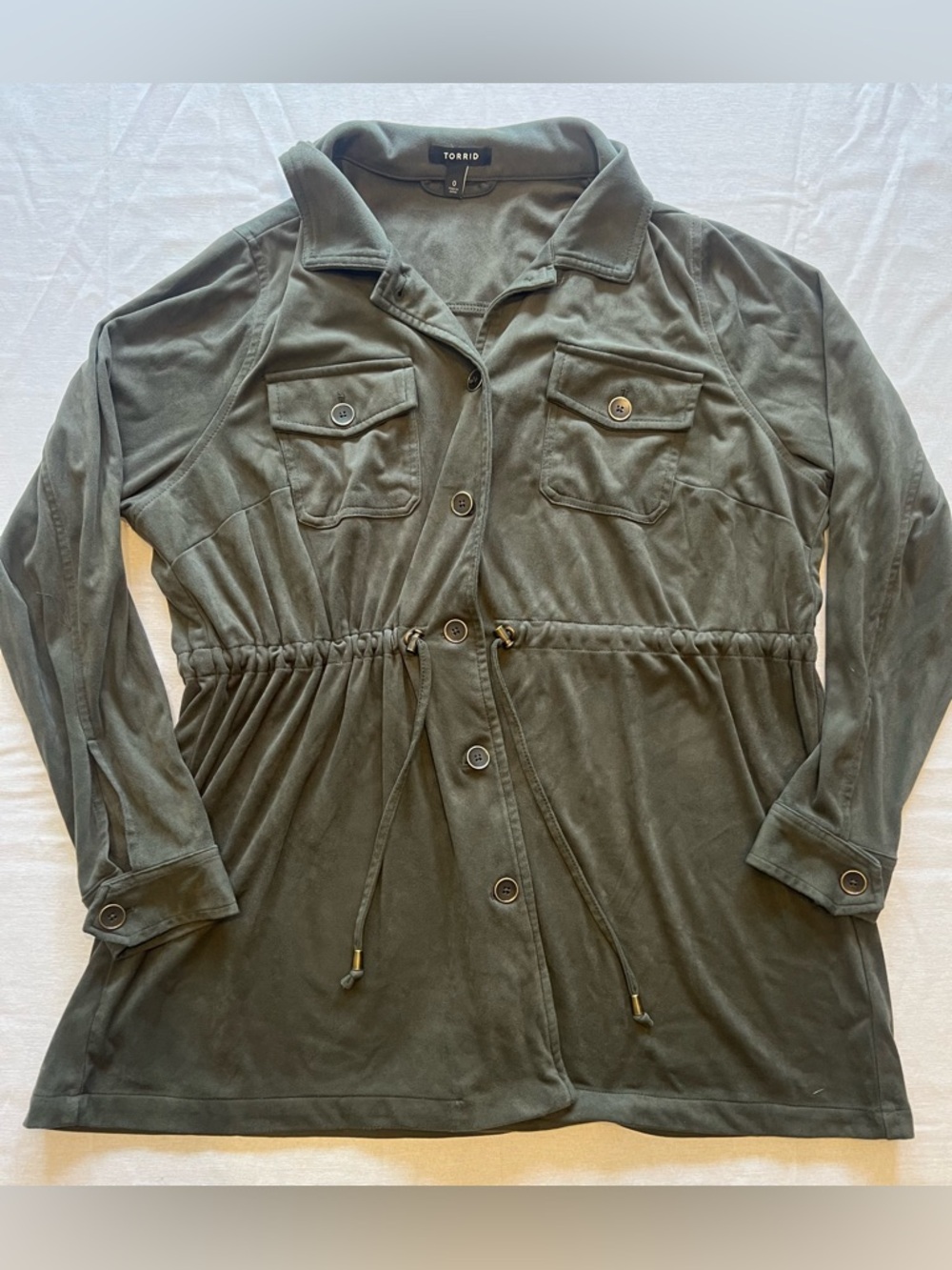 torrid Olive Drawstring Waist Utility Jacket